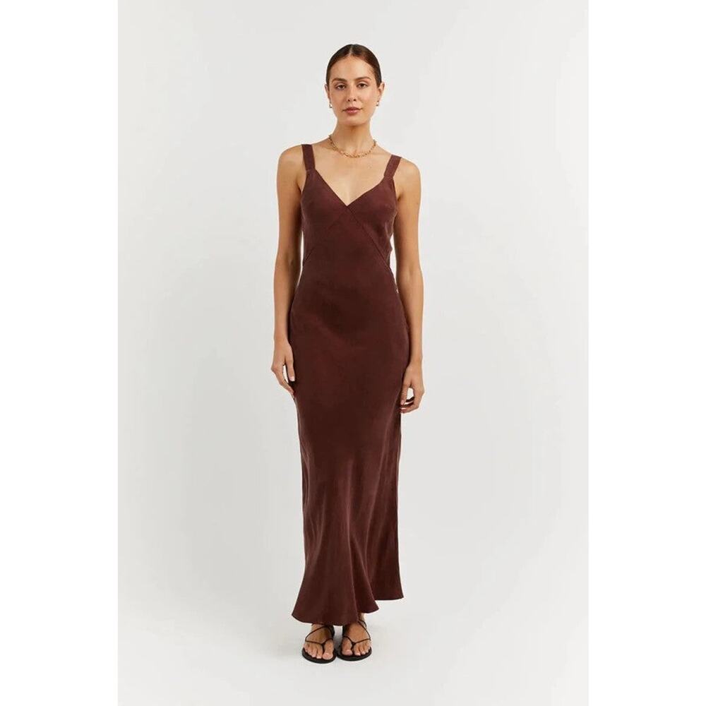 Dissh Kendall Slip Midi Dress Mahogany - 2